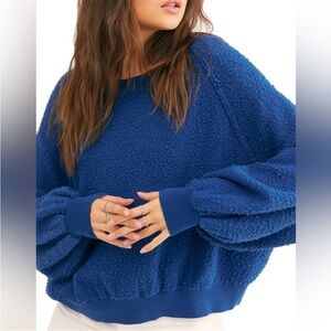 Free People Blue Found My Friend Pullover Top Womens Large